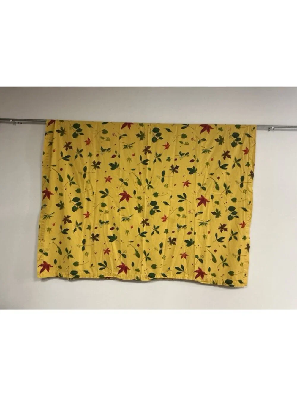 Williams Sonoma Yellow Cotton Tablecloth Floral Print Made Italy